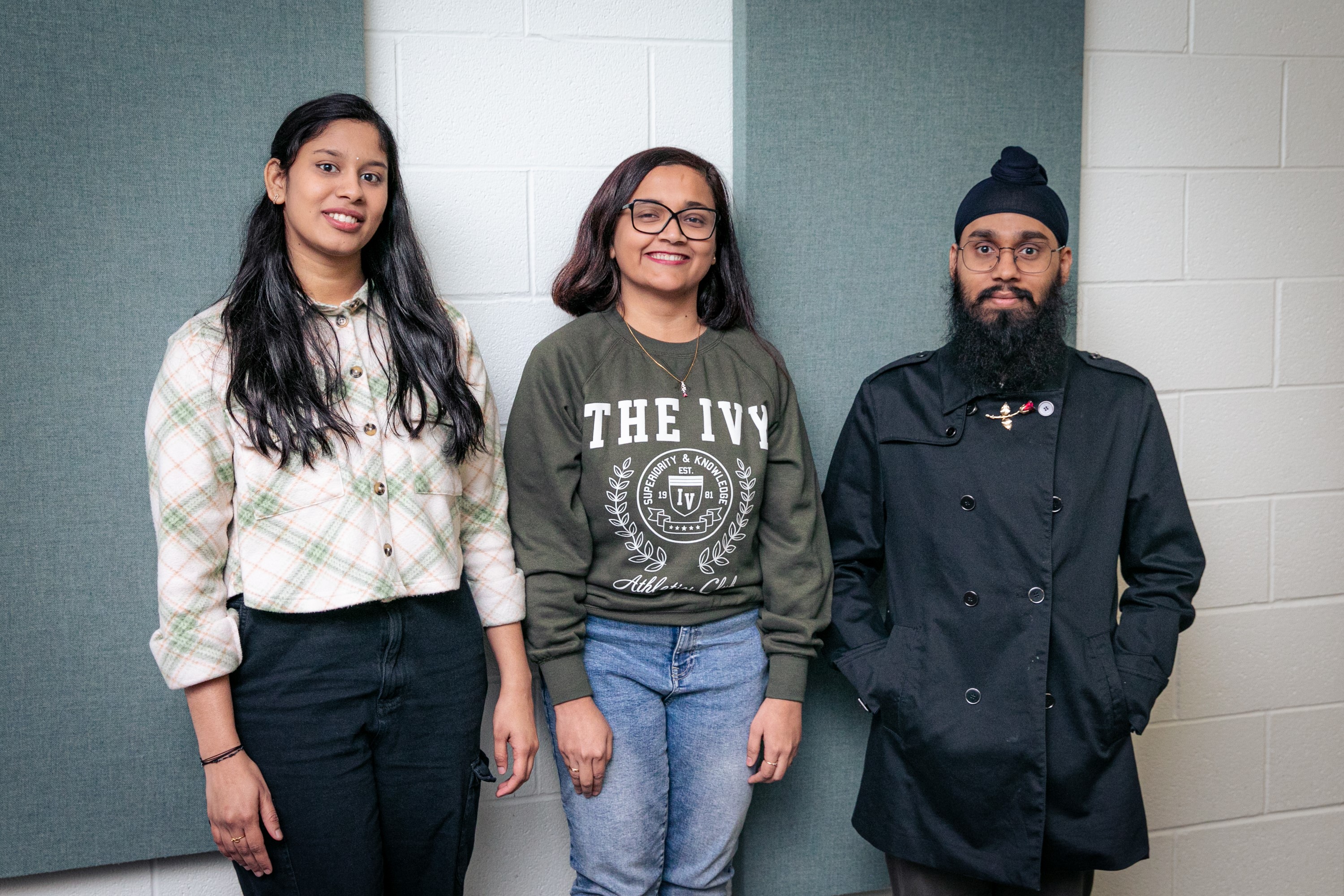 From left: Spandana Chereddy, Adya Dash, and Jagandeep Saraya