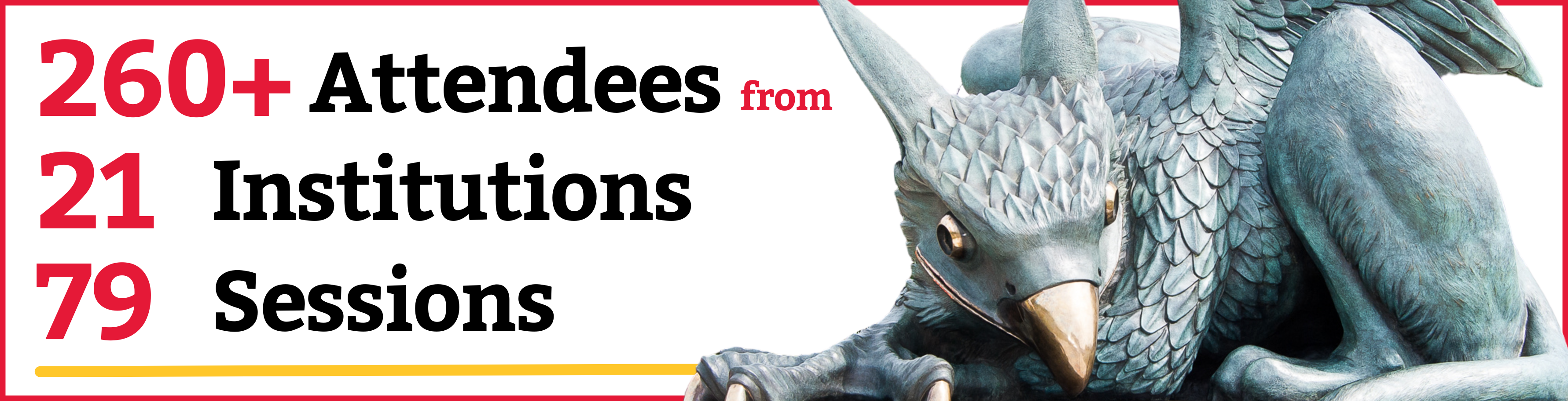 TLI 2025 Banner, with text that reads: 260+ attendees from 21 Institutions and 79 session