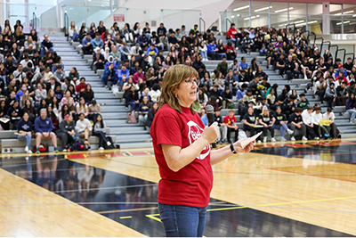 Bonnie Lasby at BattleSTEM awards ceremony