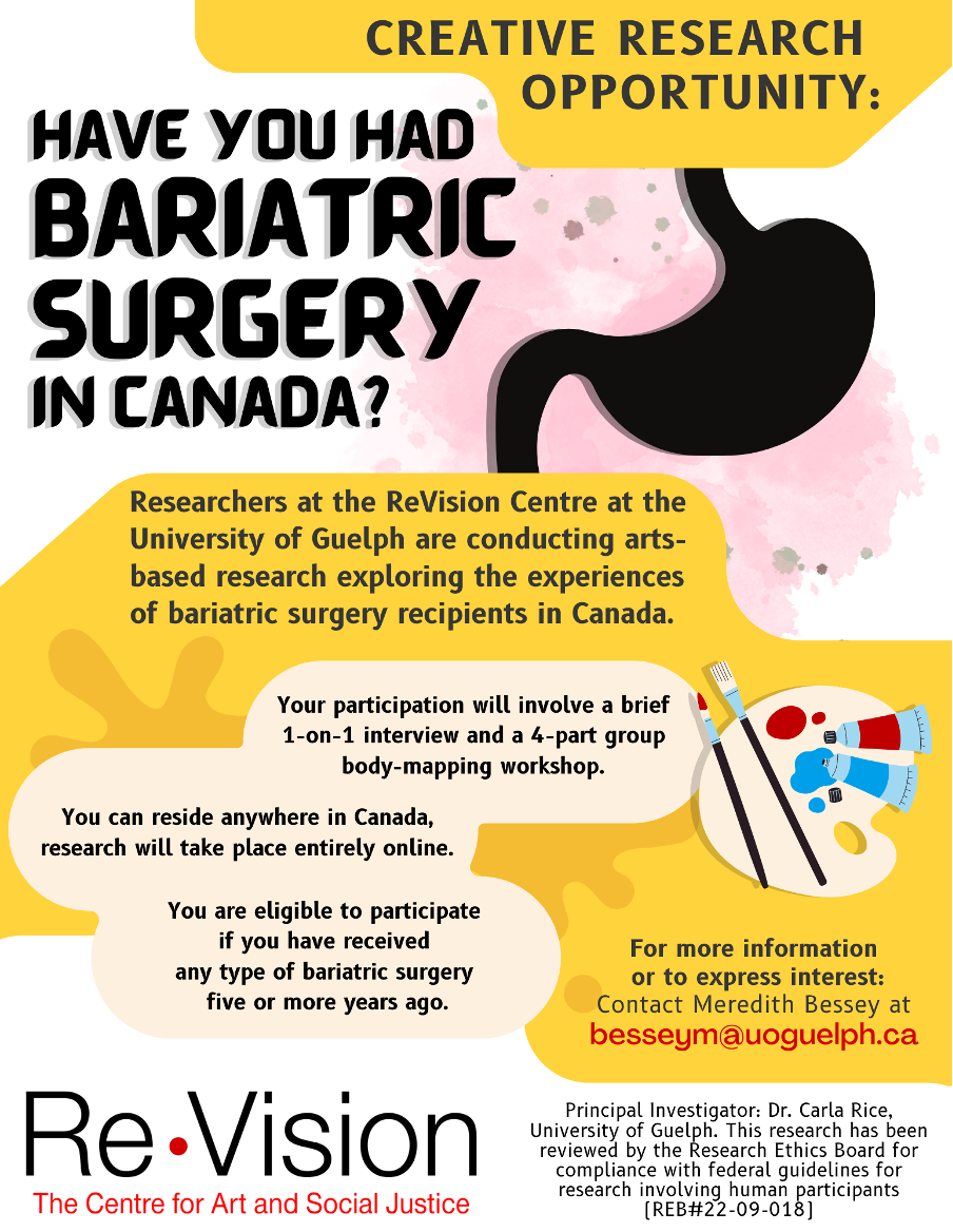 Recruitment poster for bariatric surgery in Canada research study.