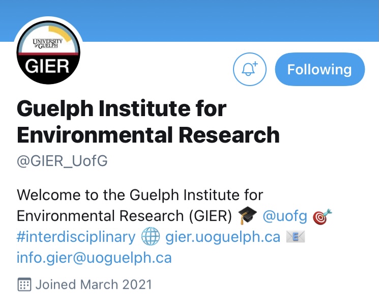 Image shows the GIER's profile on Twitter