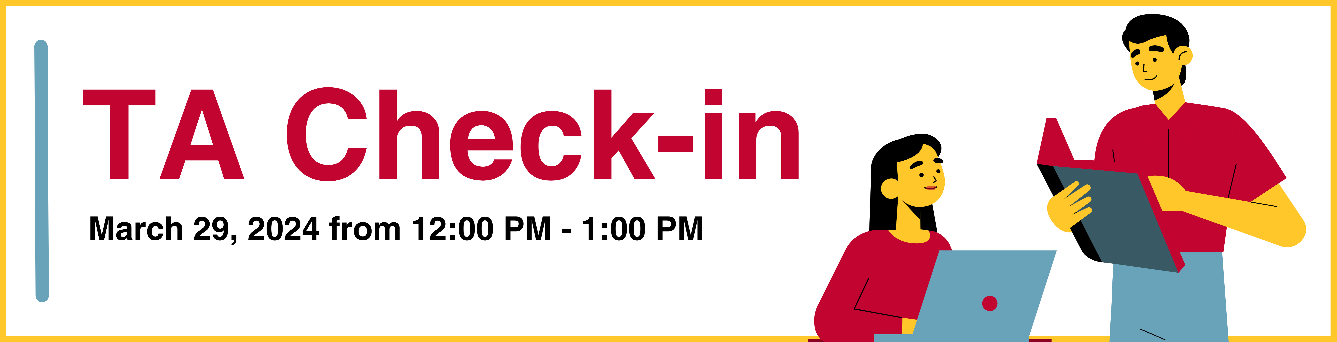 Teaching Assistant Check-in Banner